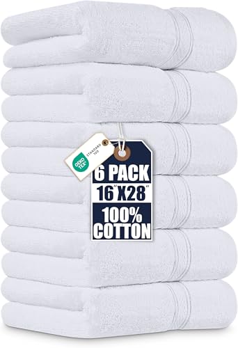 Utopia Towels - Handtücher Set aus Baumwolle - 100% Baumwolle ultraweich und sehr saugfähig, 41x71 cm - 6er Pack (Weiß)