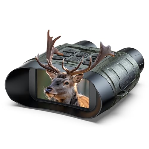 HOTPEAK Nachtsichtgerät, 112 MP 4K Nachtsichtgerät Jagd mit 12X Digitalzoom & 5000mAh Wiederaufladbares, 64GB TF-Karte, Infrarot-Sicht, 400m Reichweite, perfekt für Jagd, Camping & Sicherheit