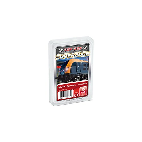 Ass Altenburger 22571285 - Top Ass Superzüge, Kartenspiel - Trumpf und Quartett