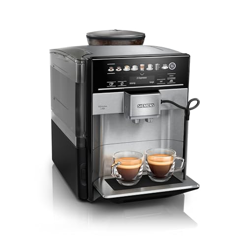 Siemens Kaffeevollautomat EQ.6 plus s700 TE657503DE, für viele Kaffeespezialitäten, Milch-Aufschäumdüse, Keramikmahlwerk, Doppeltassenfunktion, Antikalk, automatische Dampfreinigung, 1500 W, edelstahl