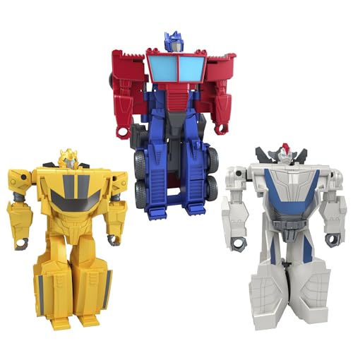 Hasbro Transformers Spielzeug 1-Step Flip Heroes 3er-Pack, Wheeljack, Bumblebee und Optimus Prime, 10 cm große Action-Figuren
