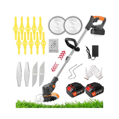 Rasentrimmer mit Akku Rasenkantenschneider Akku Rasentrimmer mit Akku 24V Akku Freischneider & Akku Trimmer 90° drehbarer für Rasenschneiden Rasenpflege Auffahrt und Garten