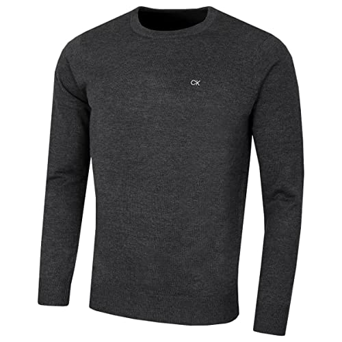 Calvin Klein Herren mit Rundhalsausschnitt Sweater - Charcoal Marl - L