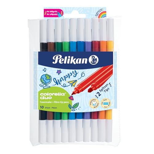 Pelikan, 10 Fasermaler Colorella Duo (1, 10 Farben Etui)