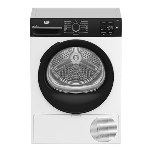 Beko BM3T37240W Wärmepumpentrockner, 7 kg Fassungsvermögen, 15 Programme, Schontrommel, Knitterschutz, Kombinierter Filtermechanismus, Weiß