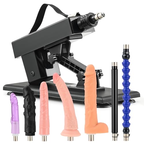 SENSUA Fickmaschine Sexmaschine mit Stoßfunktion mit 2 Verlängerungsstange, 3 XLR-Anschlüssen, 5 lebensechter Dildos Sexspielzeug Sextoy Liebesmaschine für Vaginal Anal Massage Masturbation