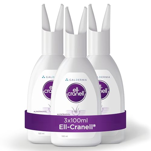 Ell Cranell, 3x100 ml Lösung bei hormonell-erblich bedingtem Haarausfall, für Männer und Frauen geeignet, zielgerichtete Wirkung gegen DHT