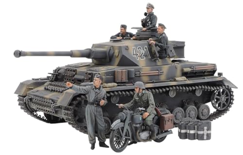 TAMIYA 25209 1:35 DT. PzKpfw.IV AUSF.G m. Krad Ost F. - Modellbausatz aus Kunststoff, Bausatz, Tankset