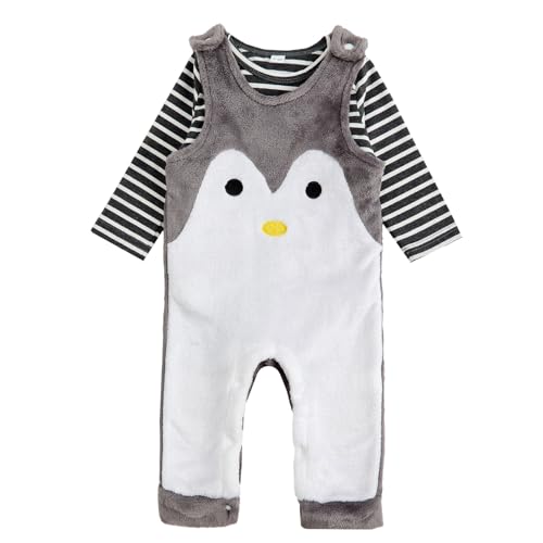 JiAmy Baby Kleidung Junge Mädchen, Baby Bekleidung Strampler Neugeborene Overall Bekleidungssets Grauweiß 3-6 Monate