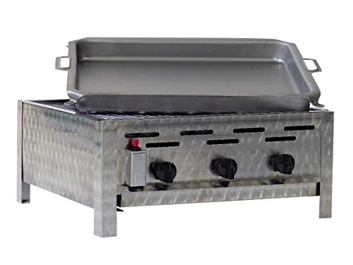 Gasgrill/Gastrobräter 3-flammig Komplett mit Rost und Pfanne