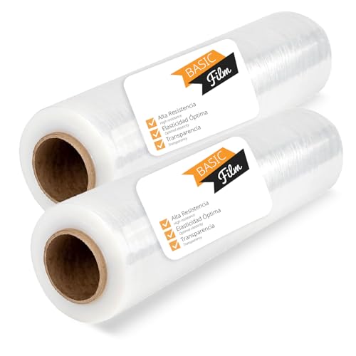 Transparente Verpackungsfolie für Möbel, Stretchfolienrolle für Umzüge, selbstklebende transparente Folie, Verpackungsfolie, Umzugsfolie für Möbel, Kartons und Gegenstände - Ofituria (2 Stk - Basic)