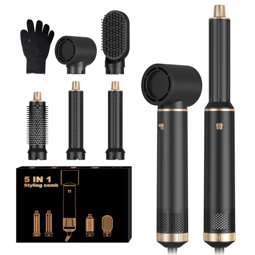 Haarstyler 5 in 1, 1000w Hairstyler Airstyler Haarstyling Geräte, Rundbürstenföhn Ionen Air Lockenstab, für Haar Volumen,Trocknen,Glätten, Keine Hitzeschäden Hair Dryer Brush Set
