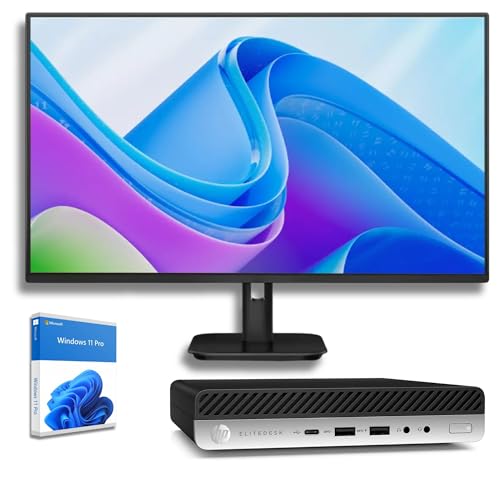 HP Mini-PC für Business und Büro, Intel Core i5-9500T, 16 GB RAM, 512 GB SSD, Windows 11 Pro, Monitor, integrierte Lautsprecher, 36 Monate Garantie