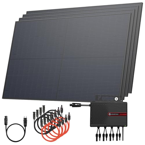 Solarway® Balkonkraftwerk 2000W komplett Steckdose - neuester 2000W Wechselrichter - Solaranlage Komplettset - 500W Solarmodule & Envertech & Zubehör