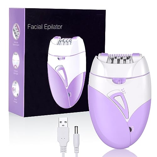 URAQT Epilierer Damen, Epiliergerät für Haarentfernung mit Massagerollen, Sanfte Langanhaltende Epilator Damenrasierer, Rasierer Aufsätze für Körper, Peeling, Reinigung, Tasche, Geschenk Frau（Lila）