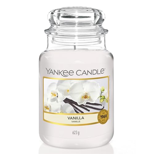 Yankee Candle Duftkerze im Glas (groß) | Vanilla | Kerze mit langer Brenndauer bis zu 150 Stunden | Perfekt zum Muttertag | Geschenke für Frauen