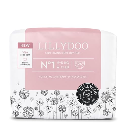 LILLYDOO hautfreundliche Baby Windeln - Größe 1 (2-5 kg), 24 Stück, Sicherer Auslaufschutz, Weich, Ohne Parfüme & Lotionen für empfindliche Haut, Dermatologisch getestet