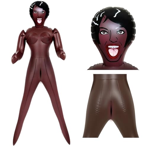Sadodo Black Aufblasbare Frau PVC 155 cm,Gummipuppe Sexy Women Gadget Erotik Scherzartikel Requisiten Party Dekoration Puppe für Männer,Dunke