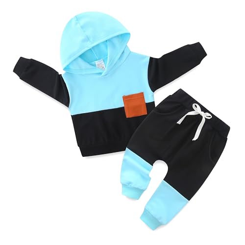 KIDDLETOWN Baby Jungen Kleidung Babykleidung Set Baby Jungen Hoodie Sweatshirt Outfits Langarm Kleidung Sets Hoodie Kapuzenpullover Top + Hose Bekleidung 3-6 Monate