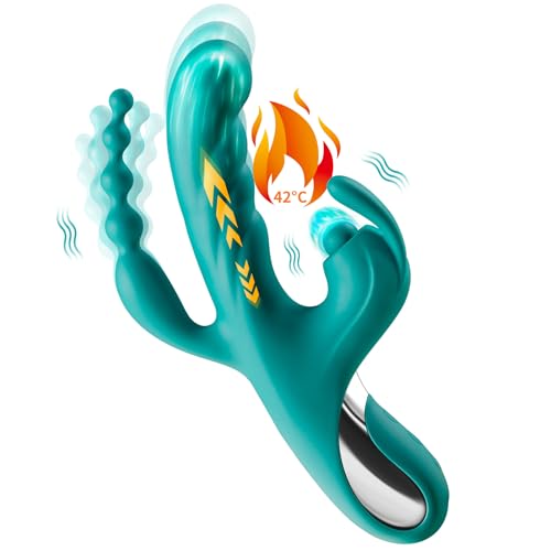 G-Punkt Rabbit Vibrator - 3 in 1 Anal Dildo Sex Toys mit 5 * 10 * 7 Thrust Vibrationsmodi Vibratorensets für Frauen, Silikon Vibratoren Dildos Klitoris Stimulator Erotik Sex Spielzeug für die Paare