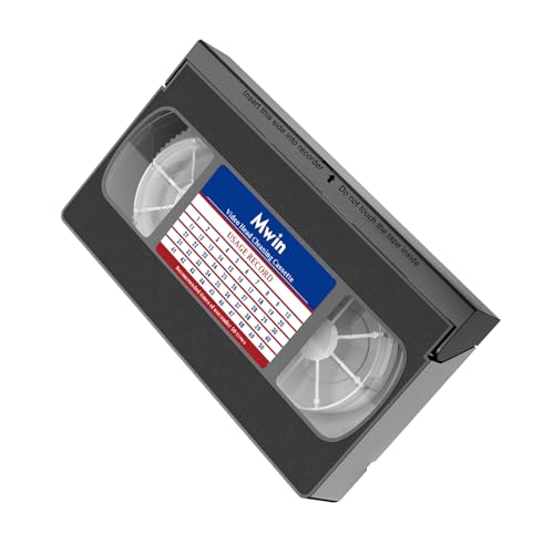 Mwin VHS-Kopfreiniger für VHS/VCR-Player, Wiederverwendbares Videokopfreinigungsband, Trockentechnologie - Keine Flüssigkeit