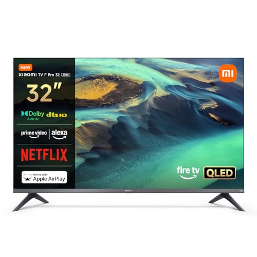Xiaomi F Pro, 32 Zoll (81 cm), QLED, Smart TV, Fire TV, Triple Tuner DVB-C/S/S2/T/T2, Dolby Audio, DTS Virtual:X, DTS-HD, Sprachsteuerung mit Alexa, Kompatibel mit Apple AirPlay