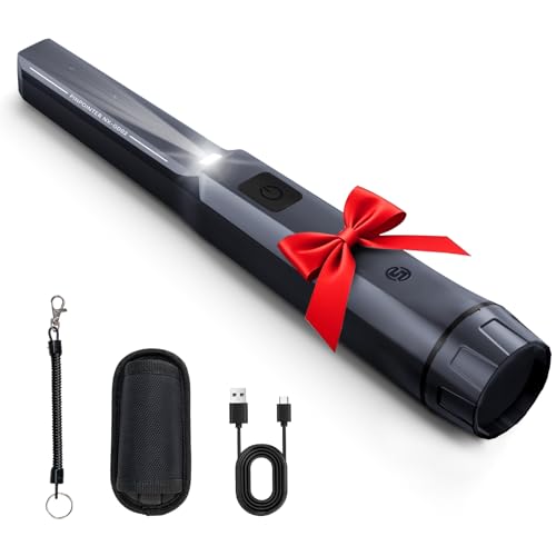 SUNPOW Pinpointer Metalldetektor – Wiederaufladbar, 15h Laufzeit, IP68 Wasserdicht, 360° Hochsensitiv, 50% Tiefenverbesserung & Upgraded Chip, Handheld Schatzsuche für Erwachsene & Kinder