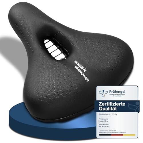 Deedlite Bike Sattel Premium Universal Sattel Pro 3.0 - Endlich Schmerzfrei Radfahren | Bequem Weich Memory Schaum Radsattel