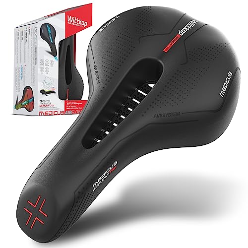 Büchel WITTKOP Fahrradsattel mit innovativem 5 Zonen Medicus Konzept und orthopädischer Memory Foam Polsterung I bequemer Fahrrad Sattel für Damen & Herren I MTB, Trekking, City