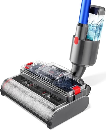 2-IN-1 Bürste Wischaufsatz kompatibel für Dyson V7/V8/V10/V11/V15 Staubsauger, Elektrischer Bodenwischer mit Sauberem und Schmutzigem Wassertank, Gleichzeitig Saugen und Wischen, Bürstenrolle