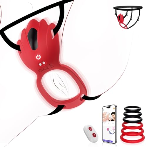 Upgrade Butterfly Vibrator with Bondage Sex Spielzeug für die Frau Paare mit 6 Penisring, APP Fernbedienung 9 Vibration für Frauen Klitoris, Leise Bdsm Fesseln Sexspielzeug für Paare Extrem Sex