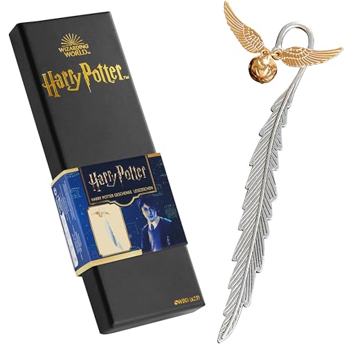 Harry Potter Lesezeichen Metall mit Anhänger - Offizielles Merchandise für Bücherliebhaber, Schule & Geschenk in Box - Robustes Design für magische Leseabenteuer - Silber/gold