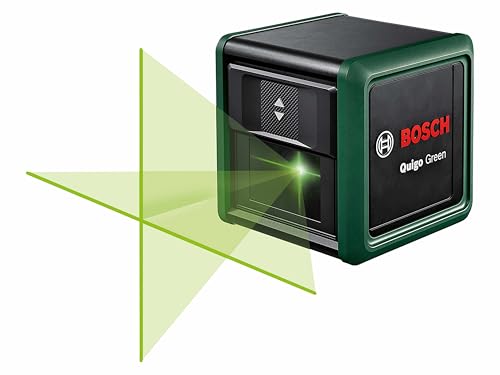 Bosch Home and Garden Bosch Kreuzlinienlaser Quigo Green mit Universalklemme MM 2 (grüner Laser für bessere Sichtbarkeit, Gehäuse aus recyceltem Kunststoff, im E-Commerce Karton)