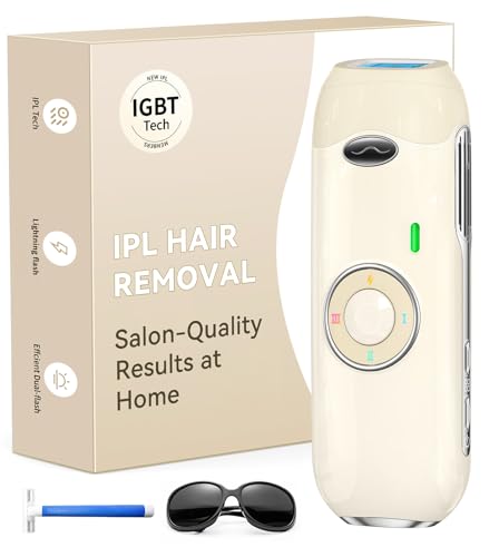 Haarlosy IPL Geräte Haarentfernung - Laser Haarentfernungsgerät Maximale Energie von 22J Schmerzfreie Ideal für Zuhause, Geeignet für Damen Herren am Körper, Gesicht, Achseln, Beinen (Beige)