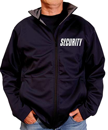 coole-fun-t-shirts Security Softshell Jacke ohne Kapuze Blouson für Herren mit reflektierendem Druck vorne + hinten S M L XL 2X 3XL Sicherheitsdienst Türsteher Detektei (XXL)
