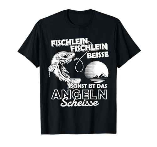Fischlein Beisse Angler Fischer Angeln Fisch Spruch Geschenk T-Shirt