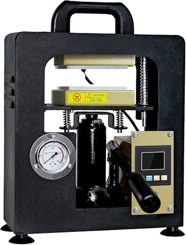 NArra 7T Kolophonium Pressmaschine Druckkraft und 6x12cm großen beheizten Doppelplatten 600W Rosin Presse verfügt EIN präzises Manometer und einen LCD-Zeittemperaturregler für effizientes Pressen