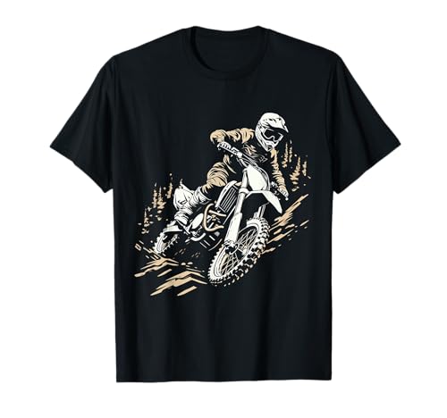 dirt bike schwarz weiß motocross motorrad Design für Jungen T-Shirt