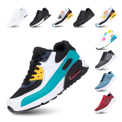 Hitmars Laufschuhe Herren Damen Turnschuhe Licht Dämpfung Air Sportschuhe rutschfest Atmungsaktiv Fitness Sneakers E-Grün 43