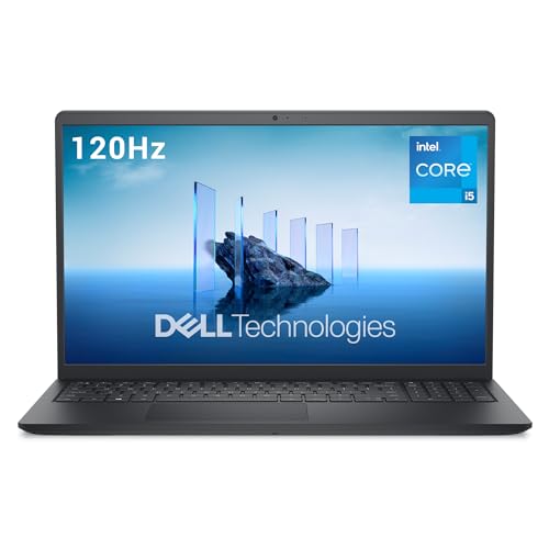 Dell 15 Laptop DC15250 15.6 Inch FHD (1920 x 1080) 120Hz, Intel Core i5-1335U, Intel UHD Graphics, 16GB DDR4 RAM, 512GB SSD, Windows 11 Home, QWERTY Keyboard - Black