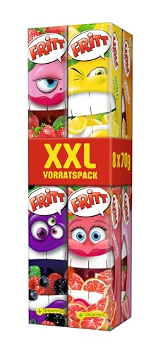 FRITT Frucht XXL 560g, Kaubonbon-Streifen mit Vitamin C, in 7 leckeren & fruchtigen Geschmacksrichtungen