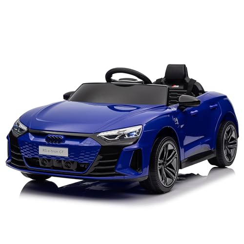 LEADZM Elektro Kinderauto mit Musik & Hupe & Scheinwerfer, 12V Kinder Elektroauto Kinderfahrzeug mit 2,4G Fernbedienung, 3-5km/h für Kinder (Blau)