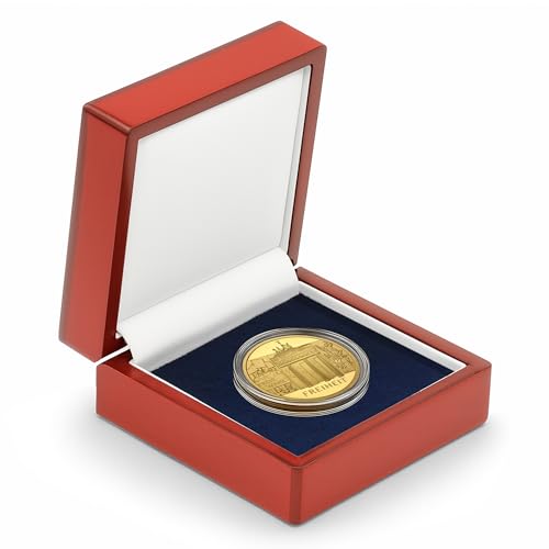 SAFE 7910 Holz-Münzetui für 1 Münze bis zu 60 mm Ø/Außenabmessungen: Ca. 78 x 78 x 37 mm