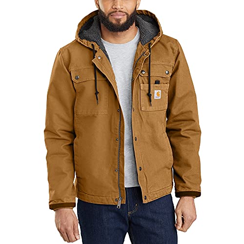 Carhartt, Herren, Lockere Arbeitsjacke aus ausgewaschenem Segelleinen mit Sherpa-Futter, Carhartt® Braun, L
