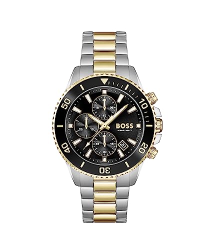 BOSS Chronograph Quarz Uhr für Herren Kollektion Admiral mit Zweifarbiges Edelstahlarmband - 1513908