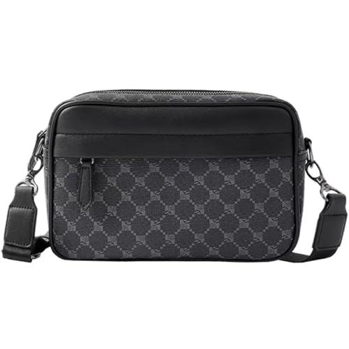 Hjkiopc Klein Umhängetasche für Herren, Multi Pocket CrossBody Taschen, Messenger Umhängetasche, wasserdichte und leichte Umhängetasche für den täglichen Gebrauch bei Arbeit und Reisen. (Schwarz)