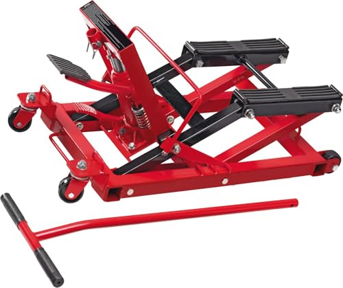 cartrend Motorradhebebühne, Motorradheber hydraulisch, bis 680 Kg belastbar, gummierte Trageflächen, einfache Bedienung