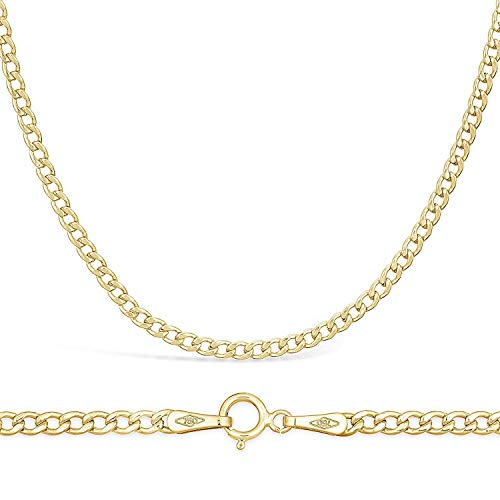 PRINS JEWELS 18 Karat / 750 Gold Panzerkette Gelbgold Unisex Kette - Breite 2.3 mm - Länge wählbar (45)