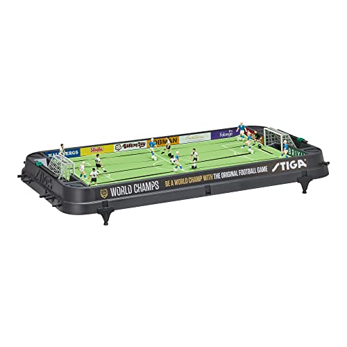 STIGA World Champs Fussball Klassischer Tischkicker Retro Vintage - für 2 Spieler, Schwarz/Grün