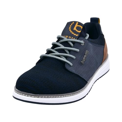 bugatti man Herren sportliche Schnürer, Männer Schnürhalbschuhe, Wechselfußbett,Low-tie,Schnuerschuhe,Schnuerer,Dark Blue (4100),43 EU/EU UK